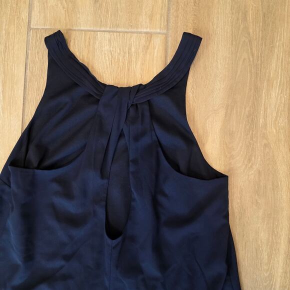 Banana Republic Maxi Tank Dress Navy Blue Size 0 Racerback Polyester Preowned - Picture 6 of 8